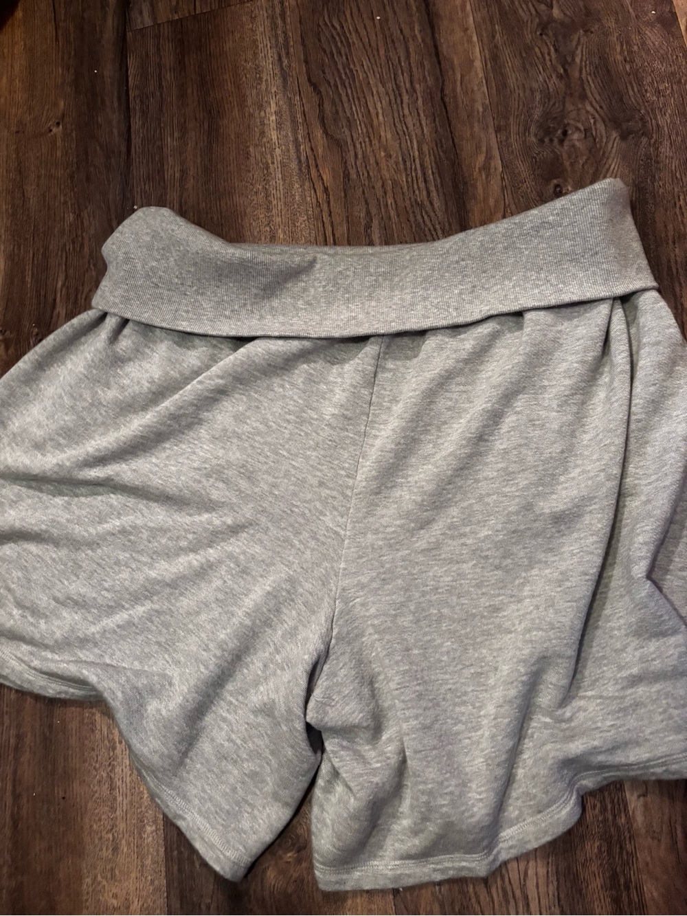 aerie Light Gray High-Waist Foldover Lounge Shorts